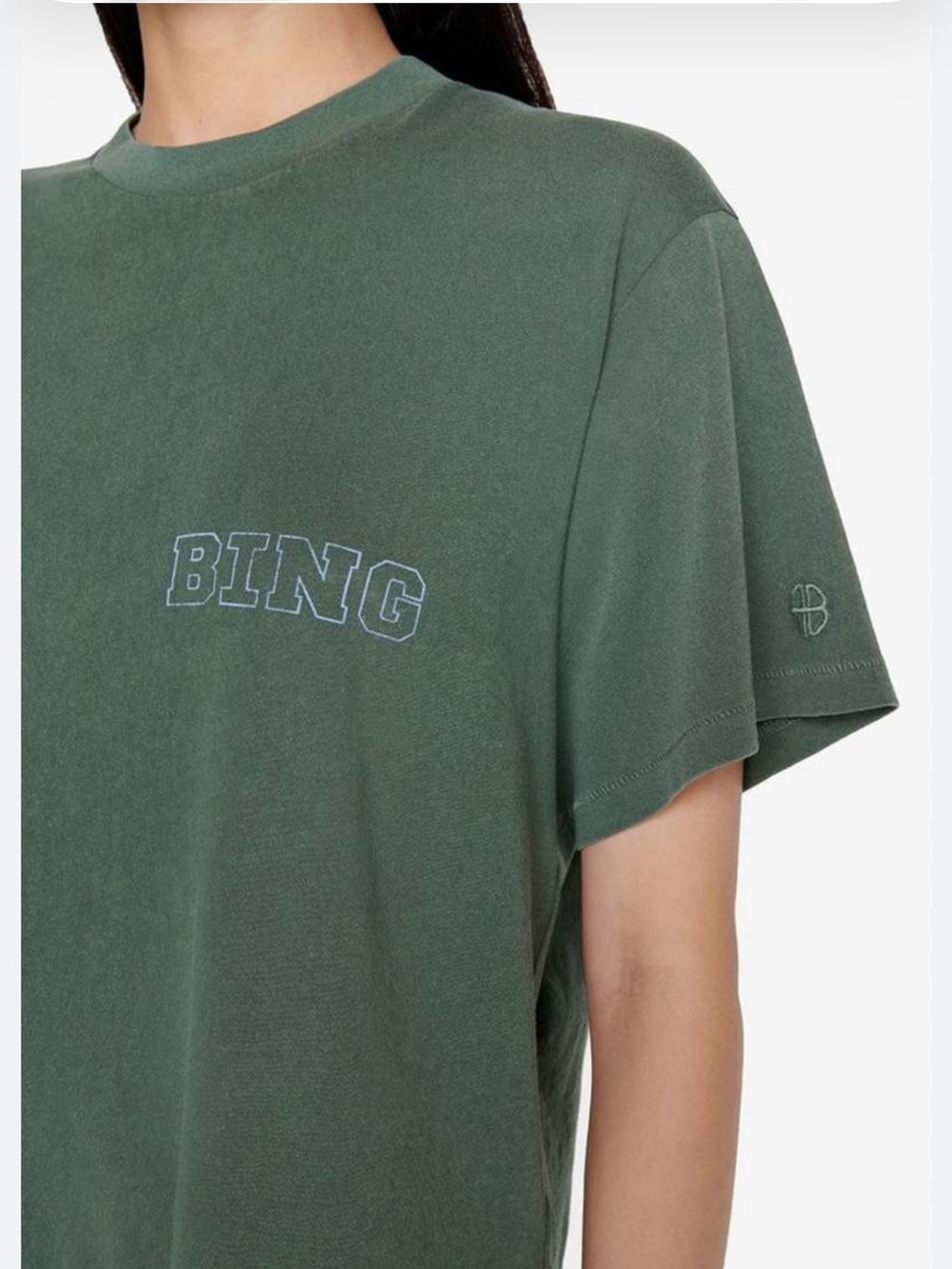 ANINE bing Ashton live tee in green size xs